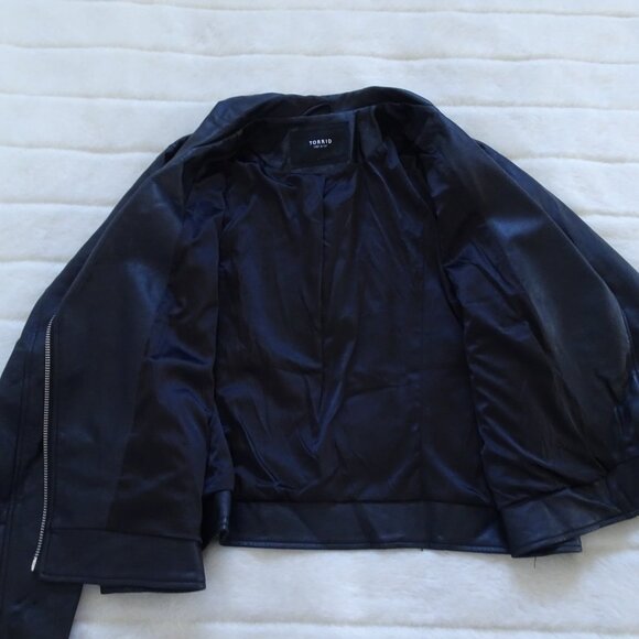 Torrid Moto Zip Jacket Faux Leather Back Women's 2X - Picture 7 of 10